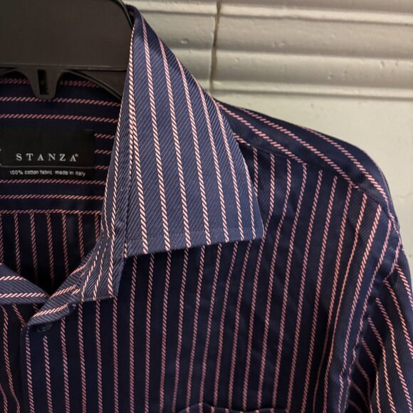 Stanza Long Sleeve Dress Shirt, Mens 42 cm/16.5 - Picture 3 of 15